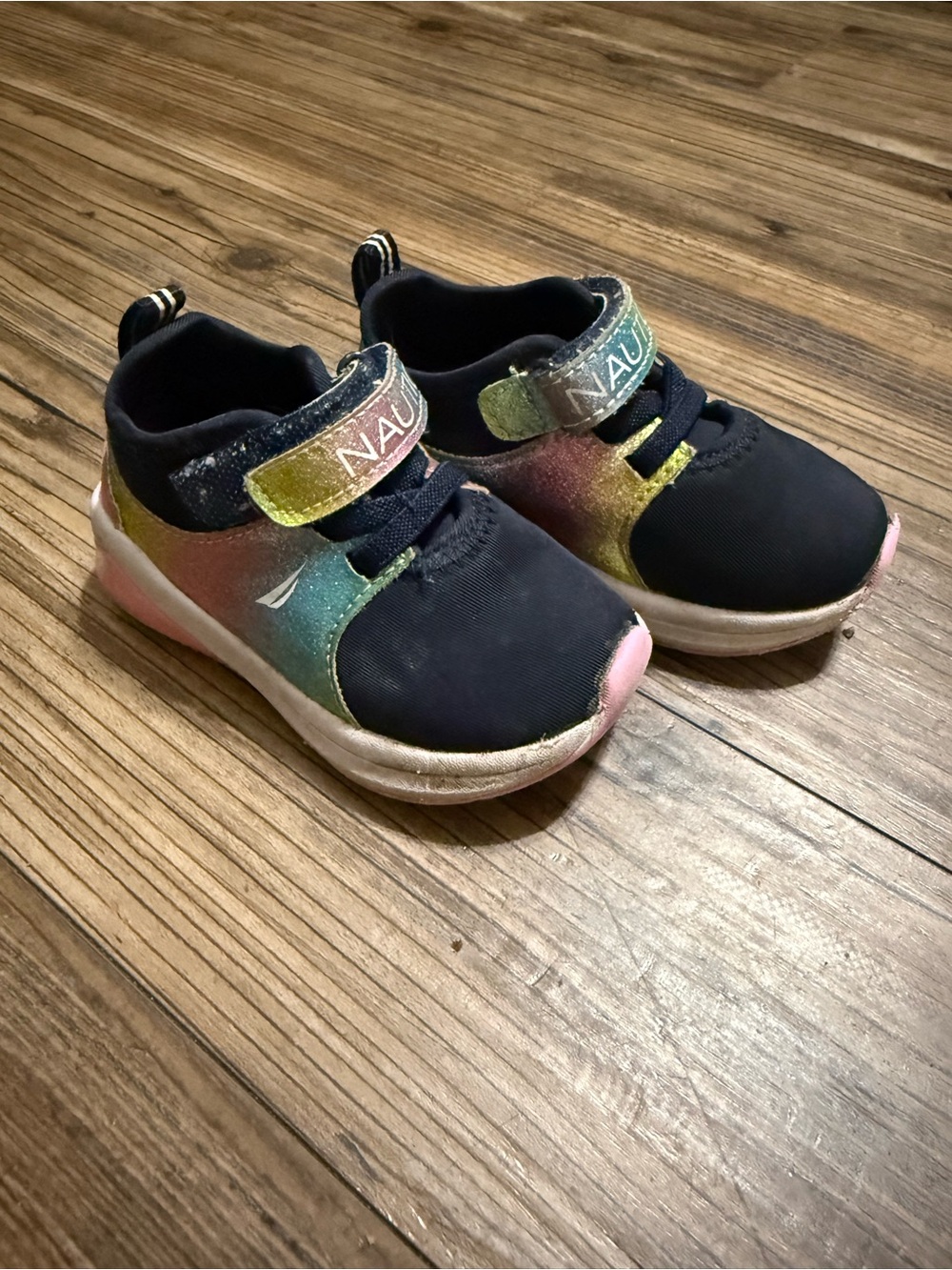 Nautica Kids Navy Sneakers with Rainbow Accent